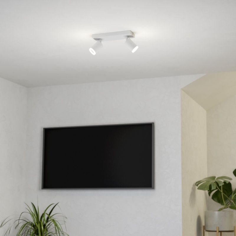 Plafonnier connecté blanc en aluminium, Mayke, 3,7W, RGBW LED