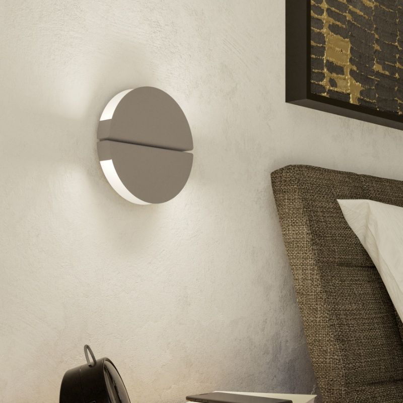Applique murale marronne en acier inoxydable, Patricius, 4,5W, white switch LED, IP44 Applique murale marronne en acier inoxydable, Patricius, 4,5W, white switch LED, IP44