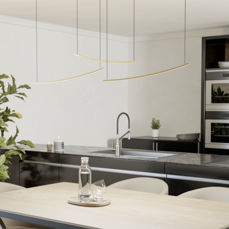 Suspension laiton en plastique, Vilko, 22W, white switch LED