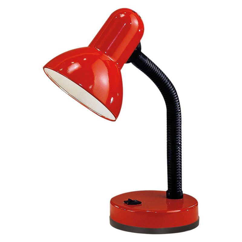 Lampe de bureau rouge en plastique, Granza, avec interrupteur