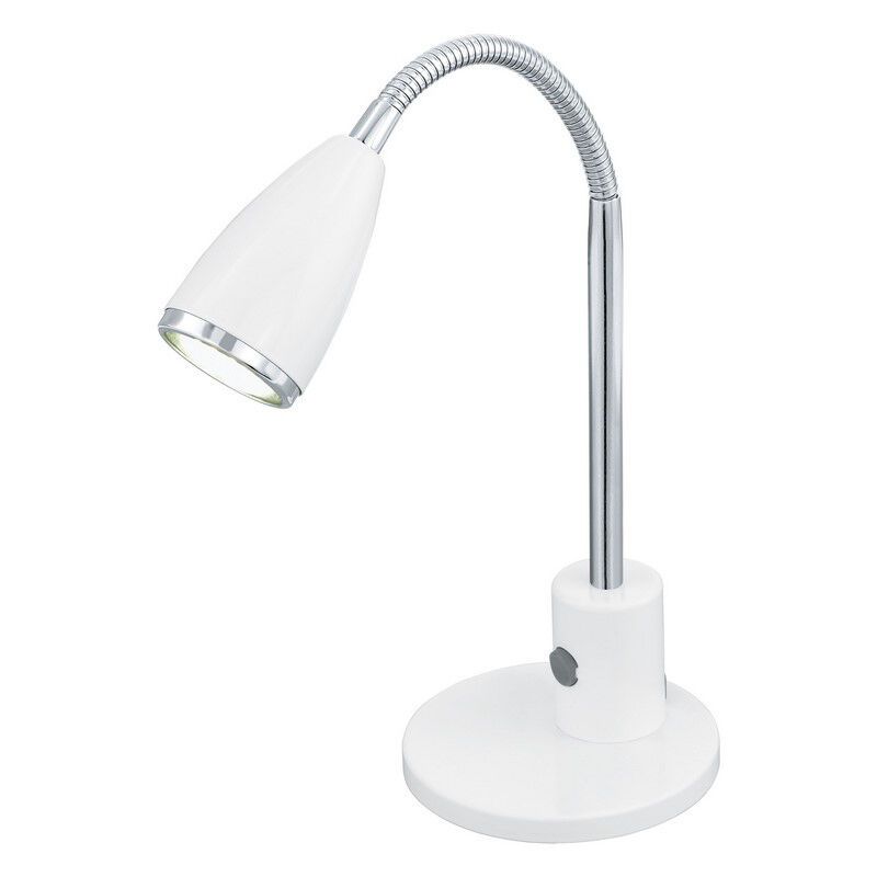 Lampe de table blanche en métal, Said, avec interrupteur