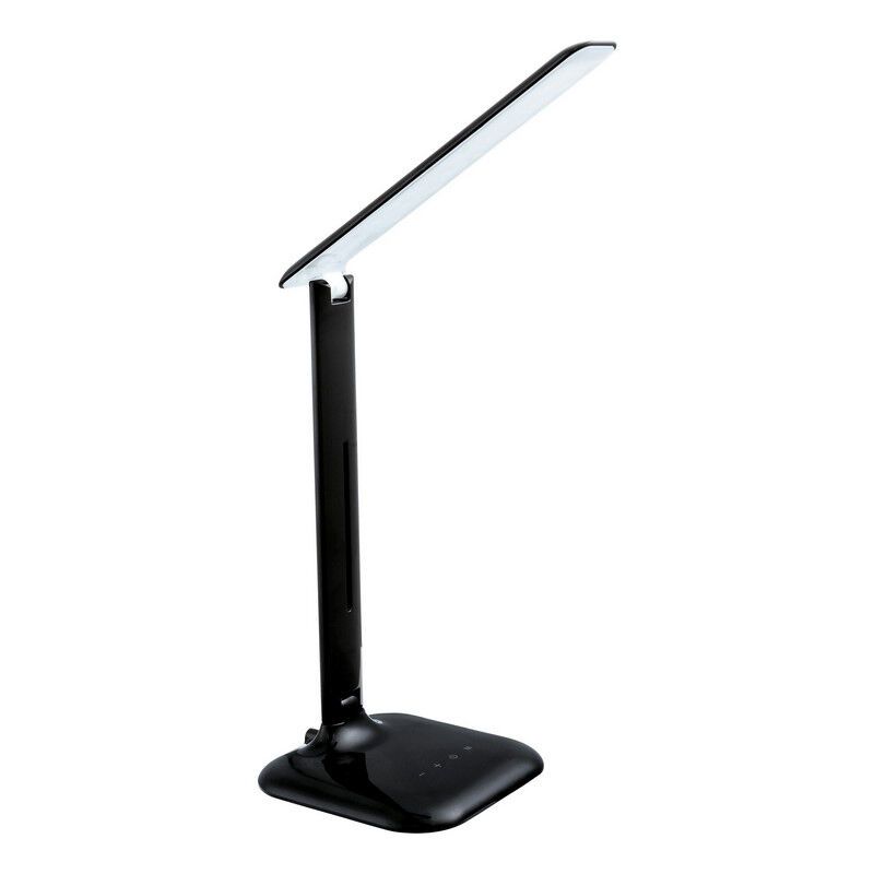 Lampe de bureau noire en plastique, Ayman, 3W, blanc chaud à froid réglable LED, avec variateur tactile