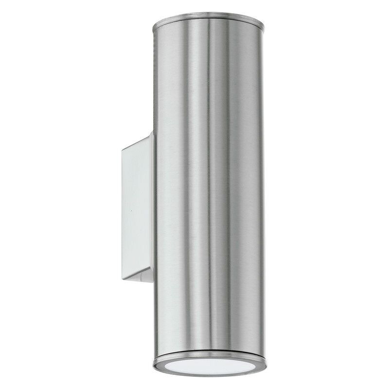 Luminaire extérieur argenté en acier inoxydable, Marlies, IP44