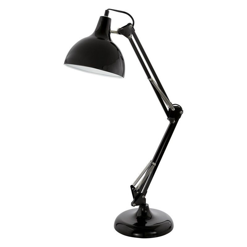 Lampe de bureau noire en métal, Josha, avec interrupteur