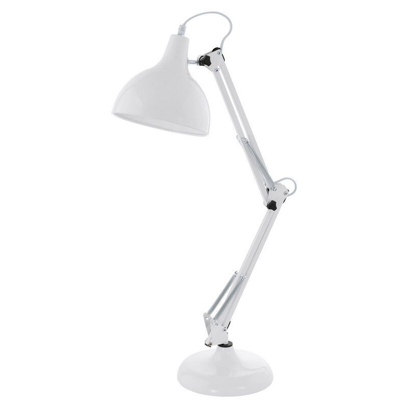 Lampe de bureau blanche en métal, Josha, avec interrupteur Lampe de bureau blanche en métal, Josha, avec interrupteur