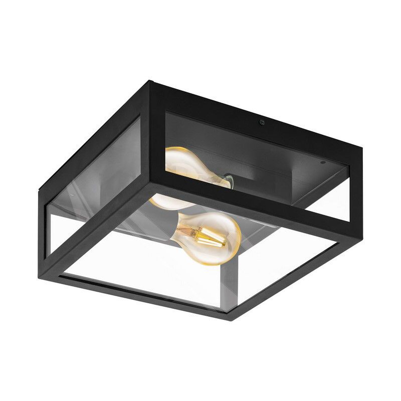 Luminaire extérieur noir en acier, Alihan, IP44 Luminaire extérieur noir en acier, Alihan, IP44