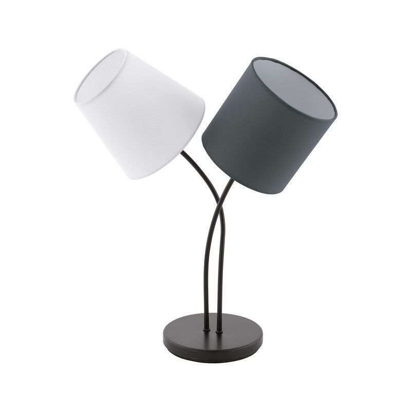 Lampe de table blanche en tissu, Anina, avec interrupteur Lampe de table blanche en tissu, Anina, avec interrupteur