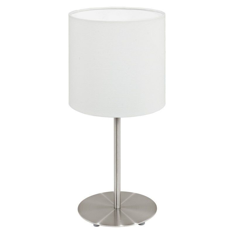 Lampe de table blanche en tissu, Abano, avec interrupteur