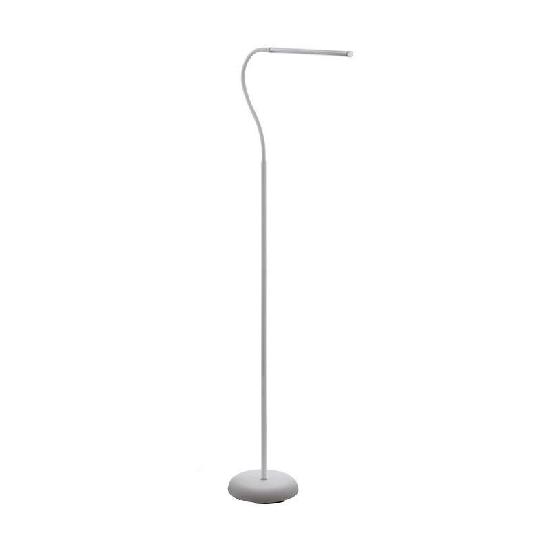 Lampadaire blanc en plastique, Brennan, 5W, 4000K LED, avec variateur tactile