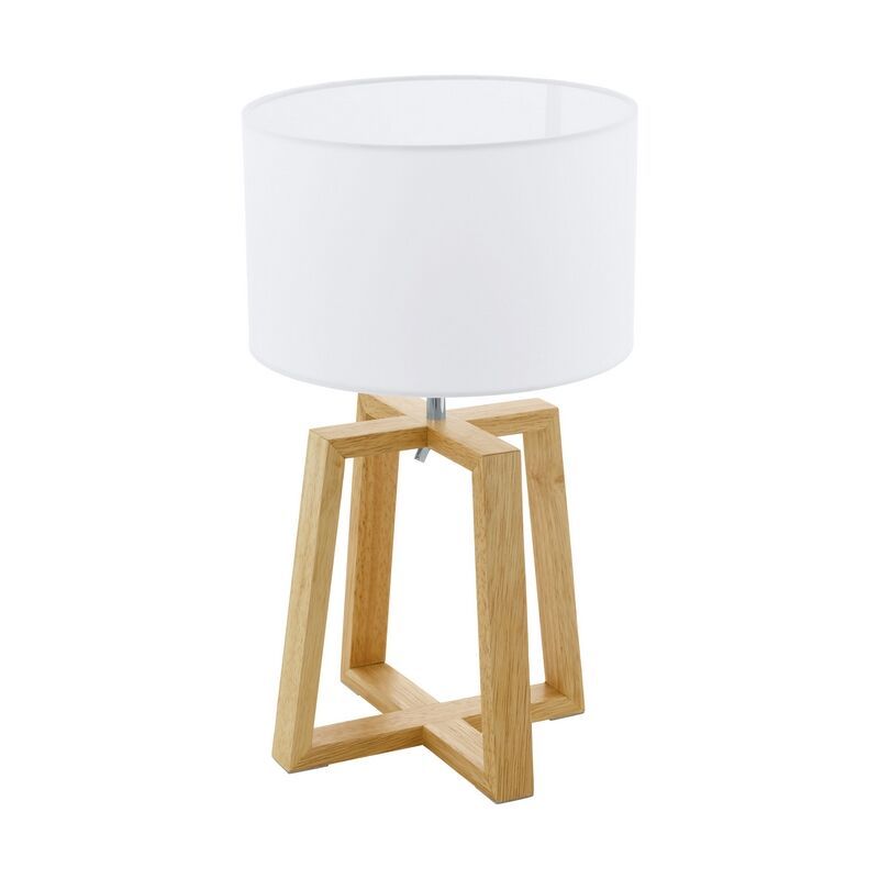 Lampe de table en bois marronne, Maico, avec interrupteur