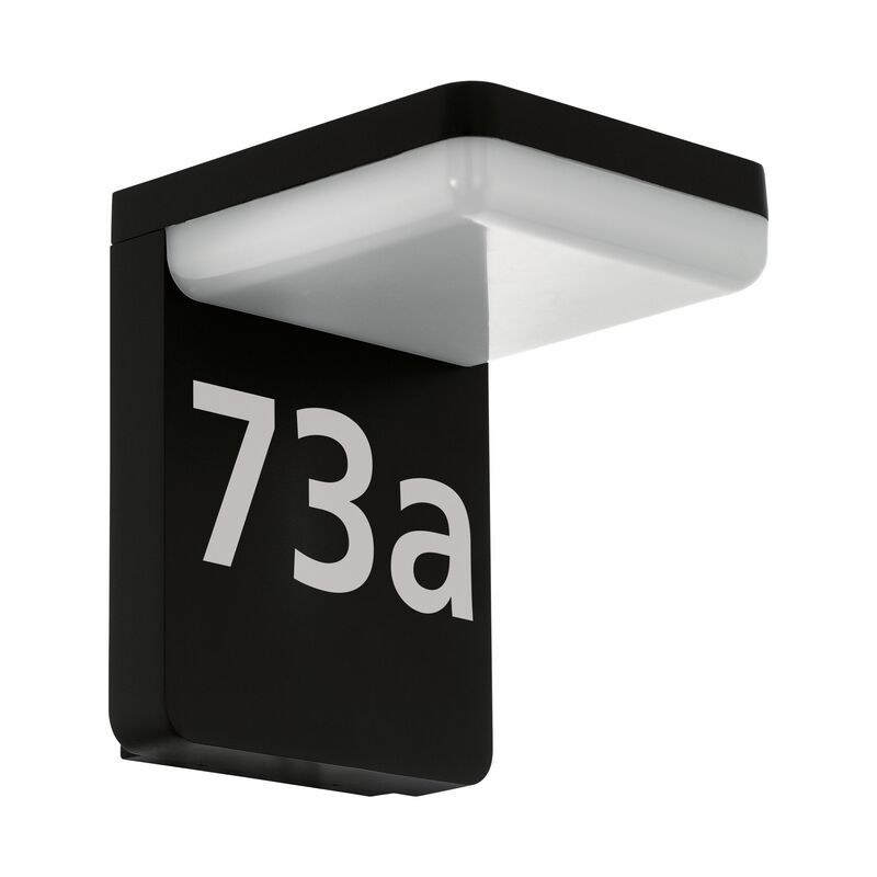 Numéro de maison lumineux noir en aluminium, Gerline, 10W, 3000K LED, IP44 Numéro de maison lumineux noir en aluminium, Gerline, 10W, 3000K LED, IP44