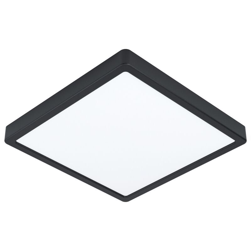Plafonnier salle de bain noir en acier, Pascale, 20W, 3000K LED, IP44