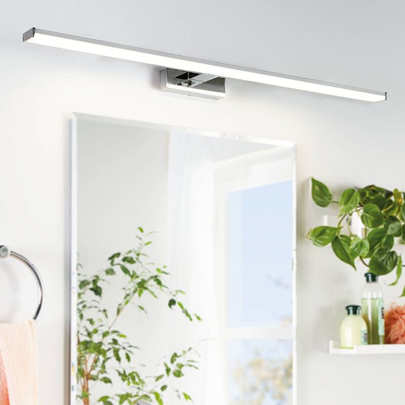 Éclairage miroir chromé en plastique, Nancy, 13,5W, 4000K LED, IP44 Éclairage miroir chromé en plastique, Nancy, 13,5W, 4000K LED, IP44