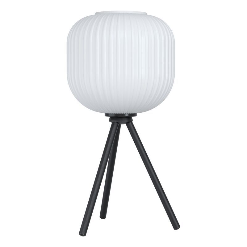 Lampe de table noire en acier, Elvera, avec interrupteur