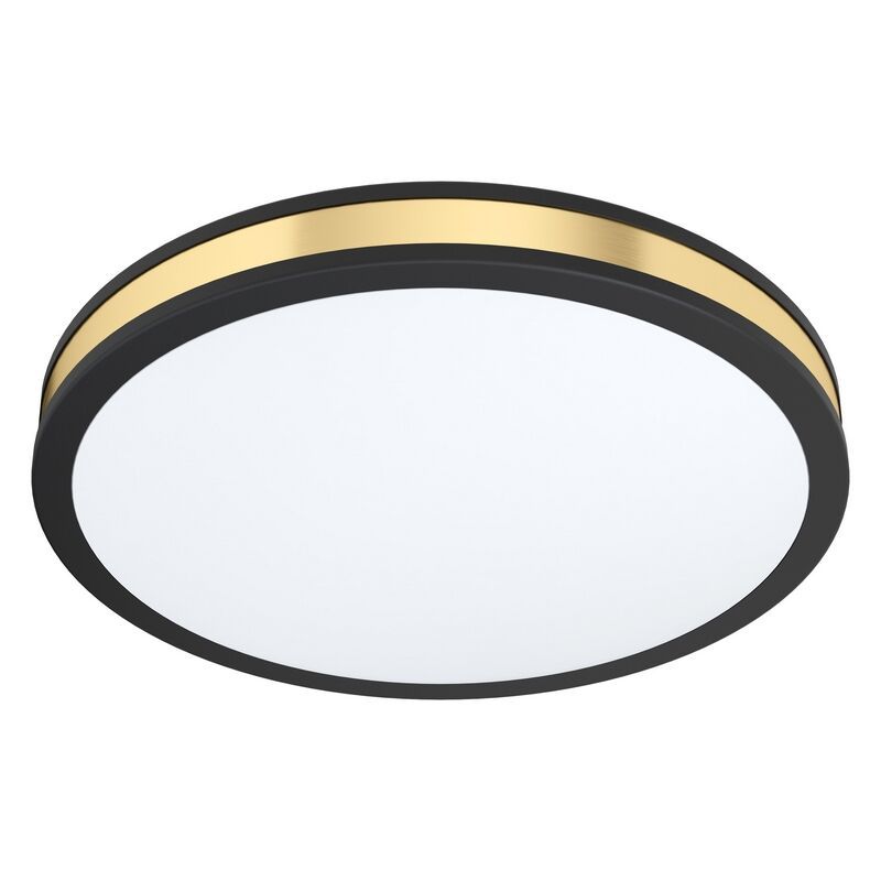 Lampe plafond noire en acier, Rivano, 24W, 3000K LED Lampe plafond noire en acier, Rivano, 24W, 3000K LED