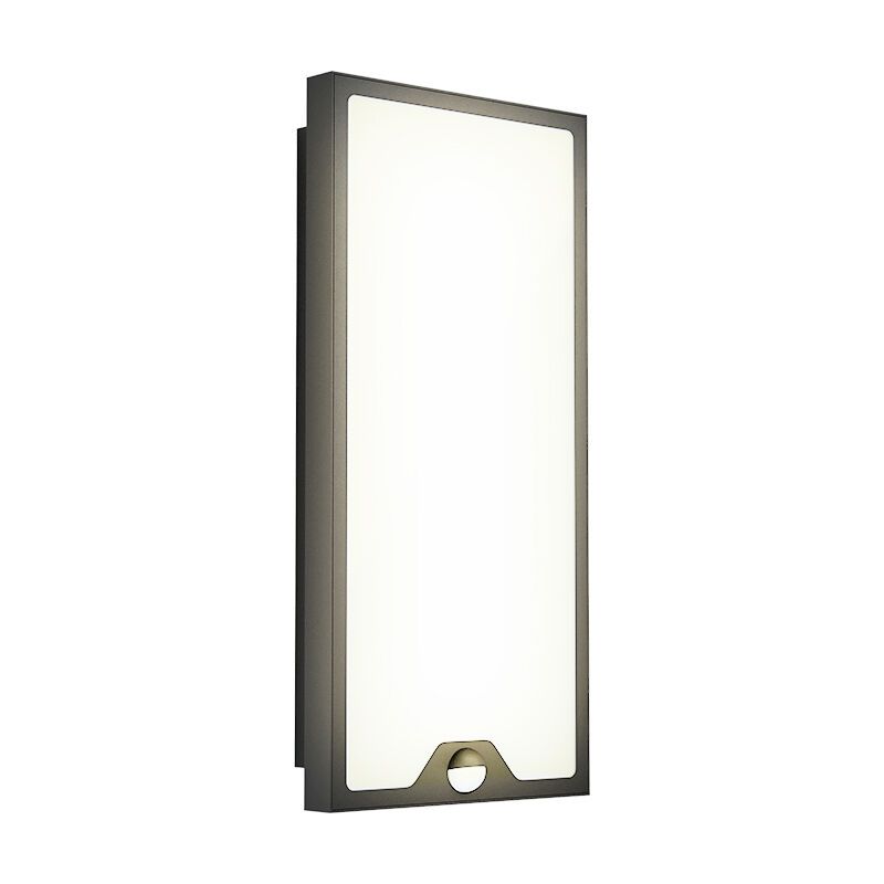 Applique extérieur avec détecteur de mouvement noire en acier, Lydian, 16W, 3000K LED, IP44