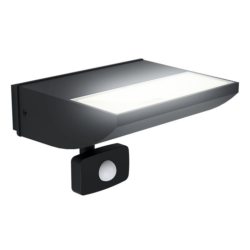 Applique extérieur avec détecteur de mouvement noire en aluminium, Samuel, 10,5W, 3000K LED, IP44 Applique extérieur avec détecteur de mouvement noire en aluminium, Samuel, 10,5W, 3000K LED, IP44