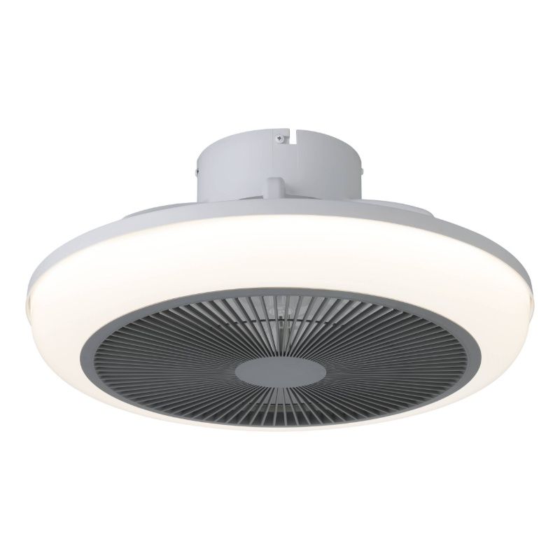 Ventilateur de plafond blanc en plastique, Henny, 5,2W, blanc chaud à froid réglable LED, avec télécommande
