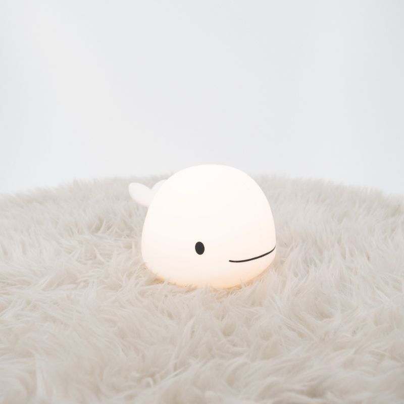 Lampe de table pour enfants blanche en plastique, Whale, 5W, RGBW LED