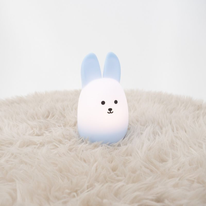 Lampe de table pour enfants bleue en plastique, Bunny, 5W, RGBW LED