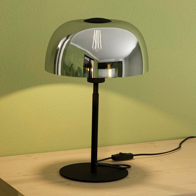 Lampe de table noire en verre, Miam, avec interrupteur Lampe de table noire en verre, Miam, avec interrupteur