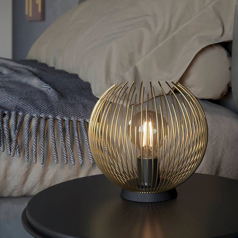 Lampe de table dorée en aluminium, Keimpe, avec interrupteur