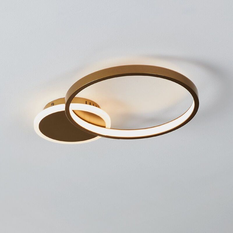 Plafonnier doré en aluminium, Sivan, 15W, blanc chaud à froid réglable LED, gradable en 3 étapes