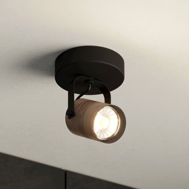 Spot plafond en bois noir, Thierry