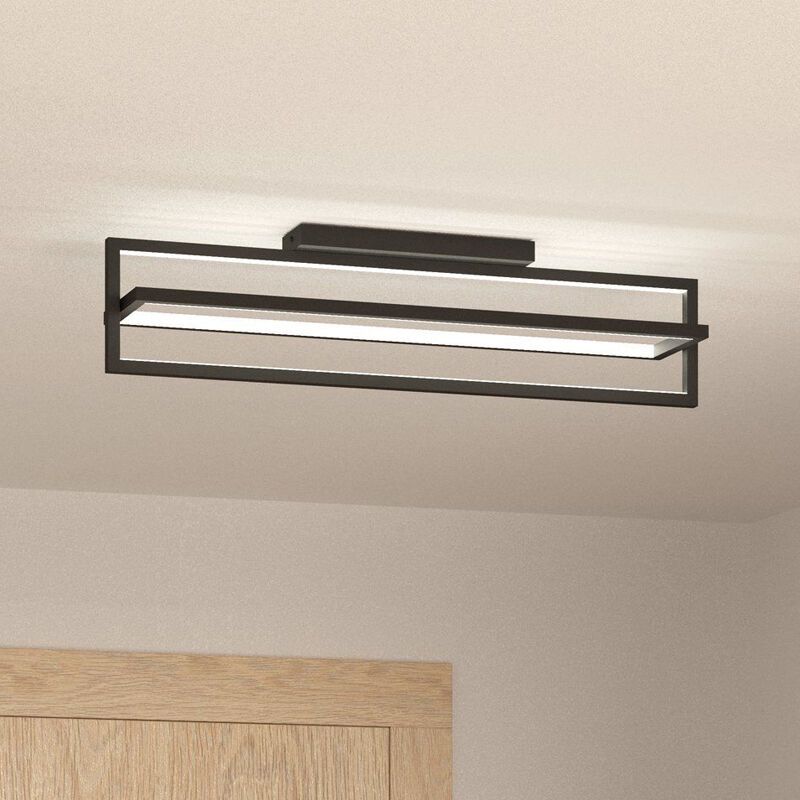Plafonnier noir en aluminium, Lianne, 34W, blanc chaud à froid réglable LED, gradable en 3 étapes Plafonnier noir en aluminium, Lianne, 34W, blanc chaud à froid réglable LED, gradable en 3 étapes