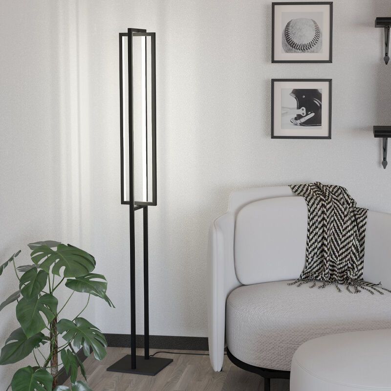 Lampadaire noir en aluminium, Lianne, 34W, blanc chaud à froid réglable LED, gradable en 3 étapes Lampadaire noir en aluminium, Lianne, 34W, blanc chaud à froid réglable LED, gradable en 3 étapes