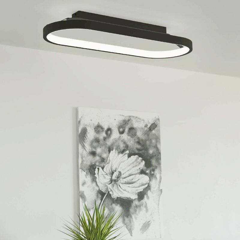 Plafonnier noir en aluminium, Maira, 27W, 3000K LED, gradable en 3 étapes Plafonnier noir en aluminium, Maira, 27W, 3000K LED, gradable en 3 étapes