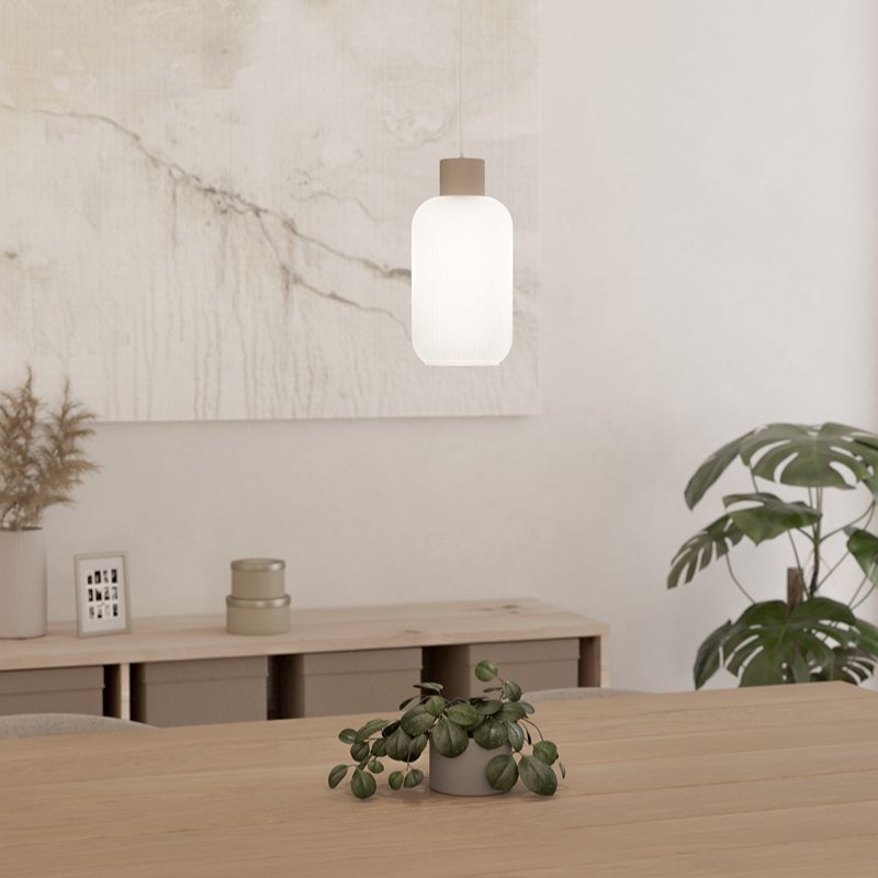 Suspension blanche en verre, Dasmina