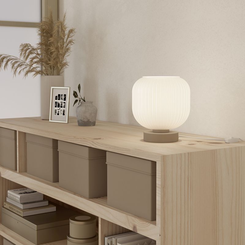 Lampe de table blanche en verre, Dasmina, avec interrupteur