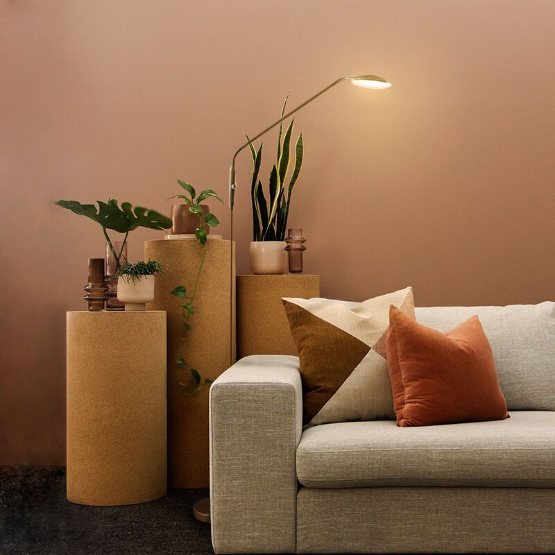 Lampadaire liseuse laiton moderne, Salvador, 5W, 3000K LED, avec interrupteur