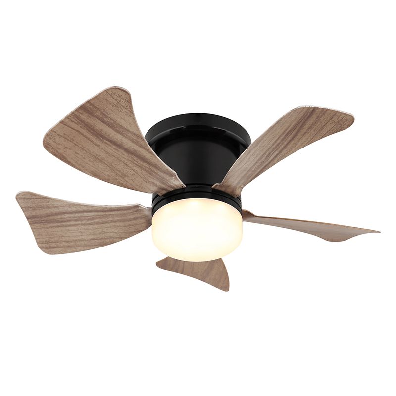 Ventilateur de plafond marron en plastique, Herwin, 10W, blanc chaud à froid réglable LED, avec télécommande