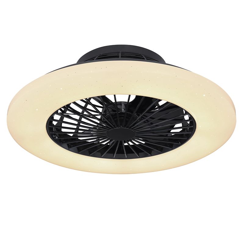 Ventilateur de plafond noir en plastique, Joni, 40W, blanc chaud à froid réglable LED, avec télécommande Ventilateur de plafond noir en plastique, Joni, 40W, blanc chaud à froid réglable LED, avec télécommande