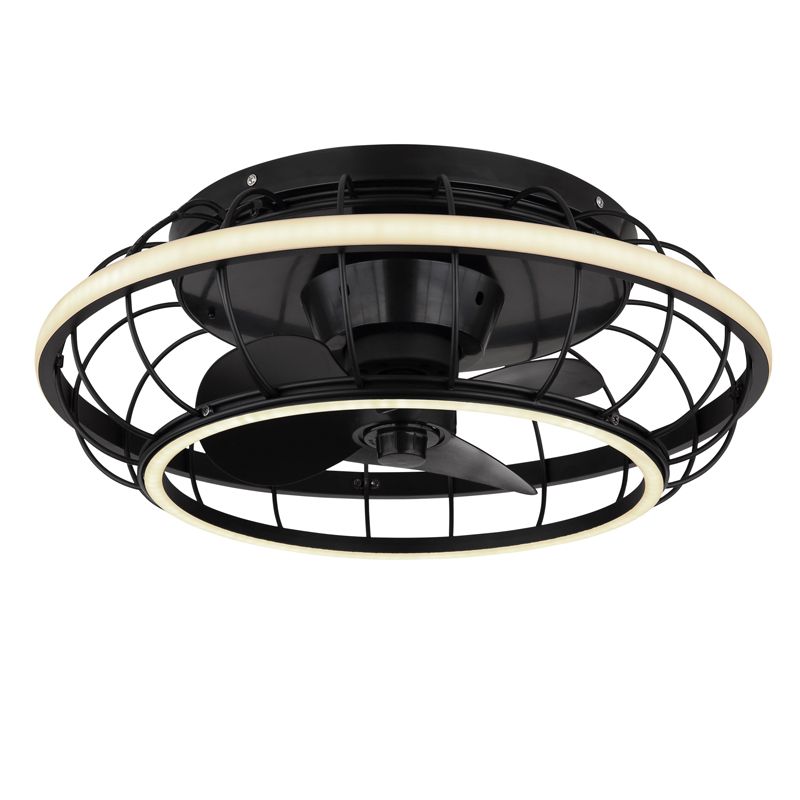 Ventilateur de plafond noir en métal, Jorne, 30W, blanc chaud à froid réglable LED, avec télécommande Ventilateur de plafond noir en métal, Jorne, 30W, blanc chaud à froid réglable LED, avec télécommande