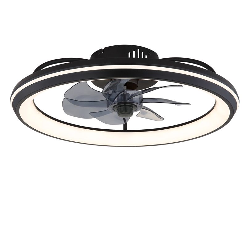 Ventilateur de plafond noir en plastique, Juulke, 40W, blanc chaud à froid réglable LED, avec télécommande