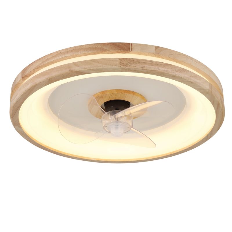 Ventilateur de plafond moderne bois, Klaaske, 30W, blanc chaud à froid réglable LED, avec télécommande