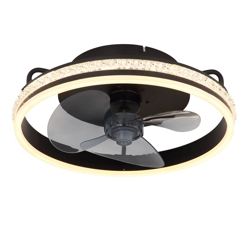 Ventilateur de plafond noir en métal, Lejla, 29W, blanc chaud à froid réglable LED, avec télécommande Ventilateur de plafond noir en métal, Lejla, 29W, blanc chaud à froid réglable LED, avec télécommande