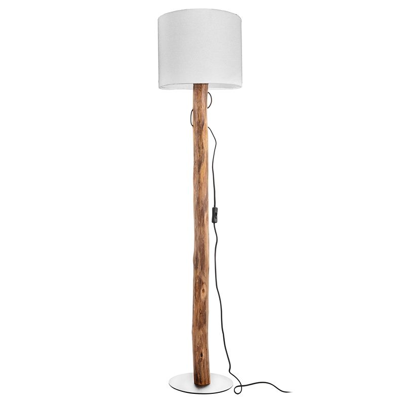 Lampadaire rustique bois, Najima, avec interrupteur Lampadaire rustique bois, Najima, avec interrupteur