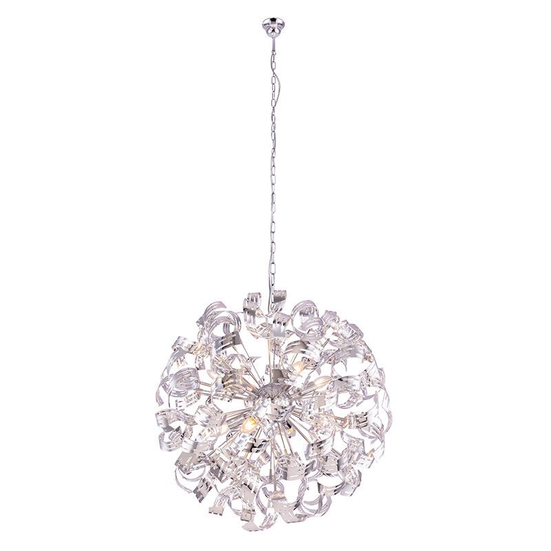 Suspension chromée en métal, Teake Suspension chromée en métal, Teake