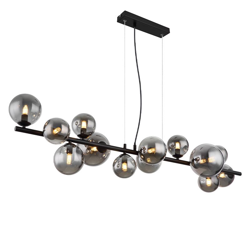 Suspension table à manger noire en verre, Melinda Suspension table à manger noire en verre, Melinda