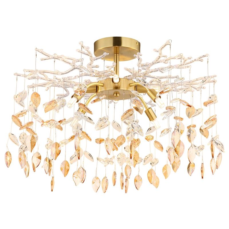 Plafonnier ambre en verre, Derck