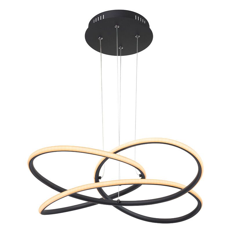 Suspension noire en plastique, Polina, 30W, 3000K LED