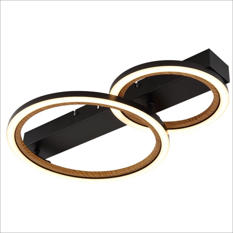 Plafonnier noir en aluminium, Danieke, 30W, 3000K LED