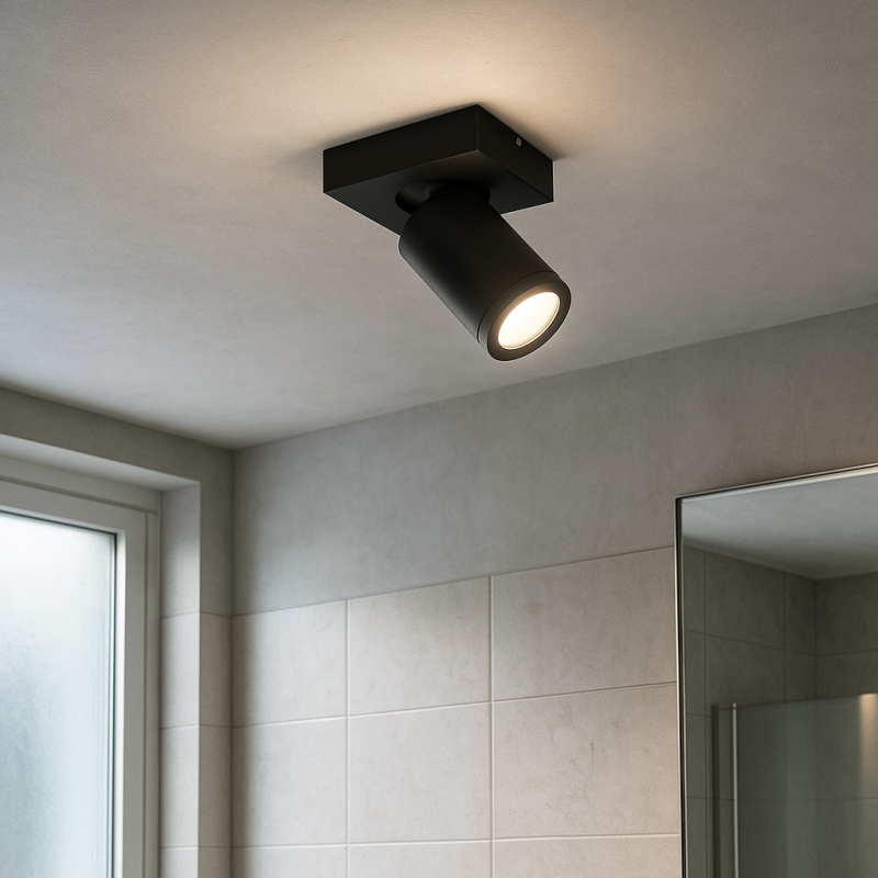 Spot plafond noir moderne, Kenan, IP44