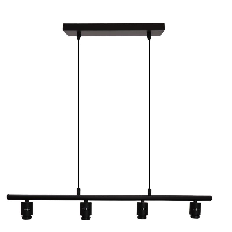 Suspension sans abat-jour noire en aluminium, Rika