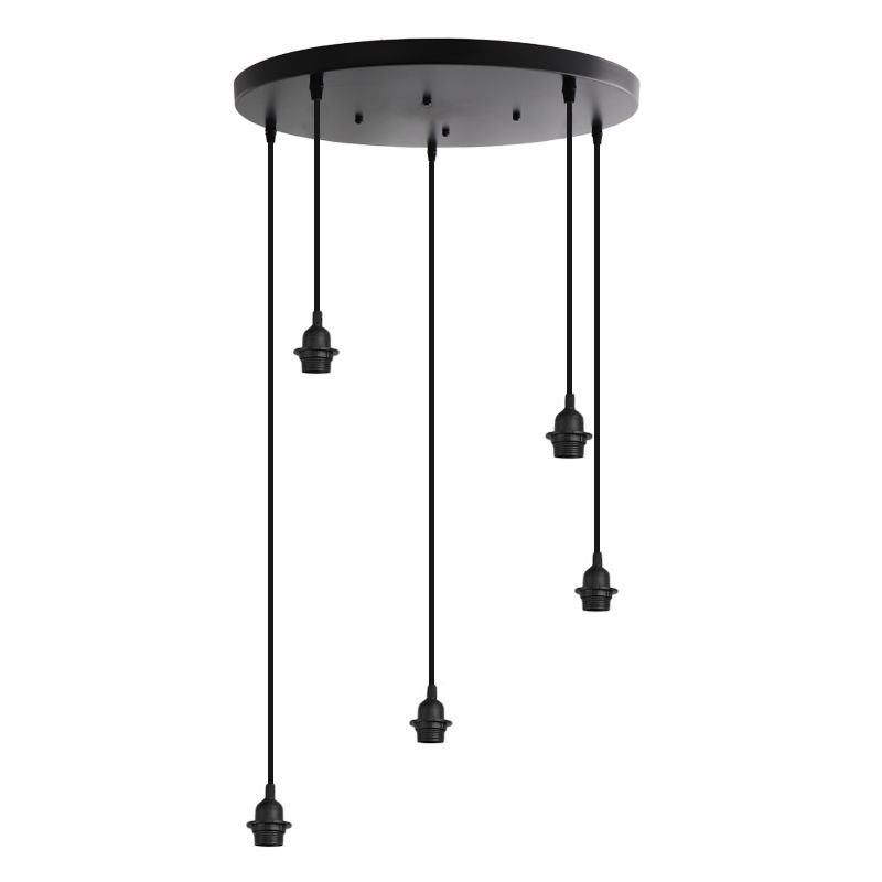 Suspension sans abat-jour noire en aluminium, Rika Suspension sans abat-jour noire en aluminium, Rika