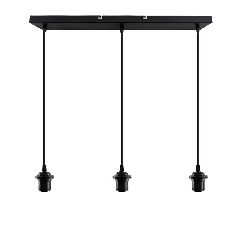 Suspension sans abat-jour noire en aluminium, Rika